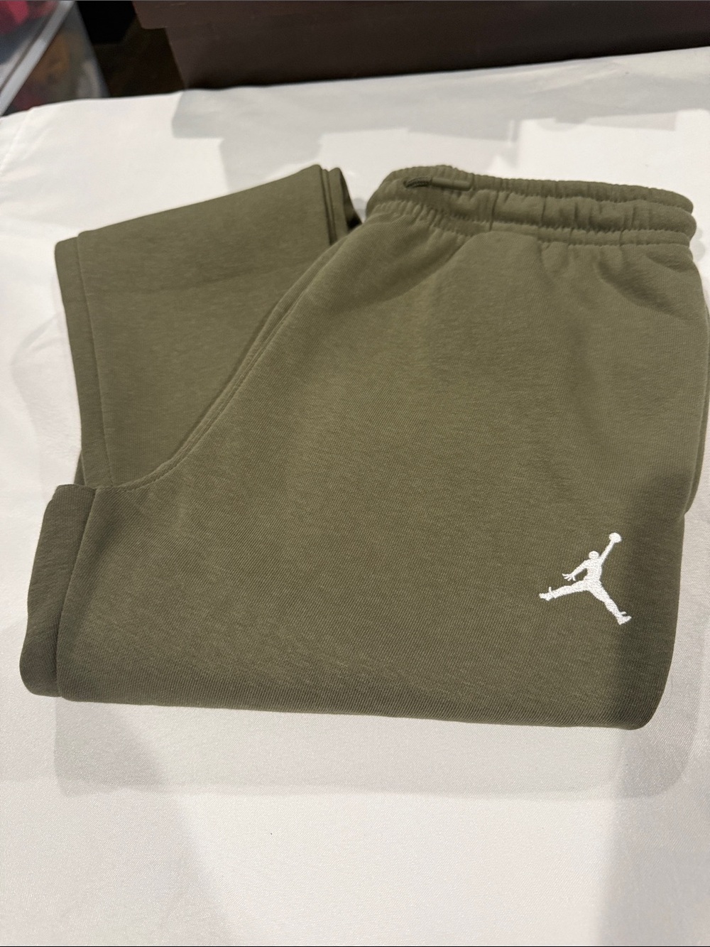 Jordan Olive Green Fleece Jumpman Sweatpants